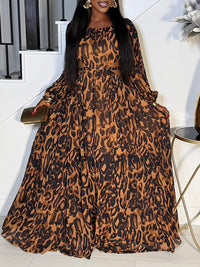 Leopard Cutout Maxi Dress