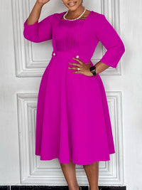 Square-Neck Ruched Dress