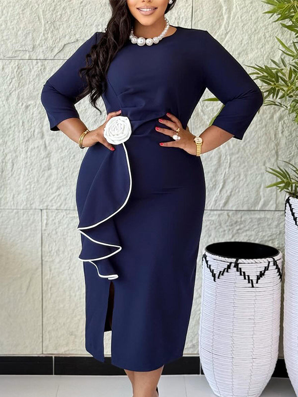 Floral Slit Midi Dress