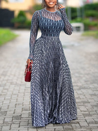 Printed Top & Pleated Skirt Set