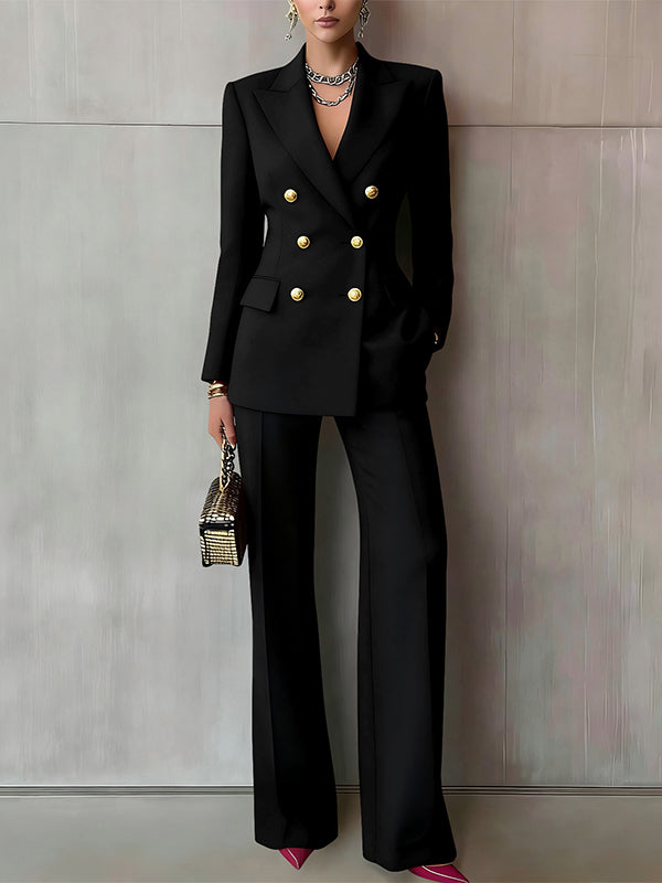Double-Breasted Blazer & Pants Set