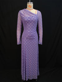 Printed Asymmetric-Neck Maxi Dress