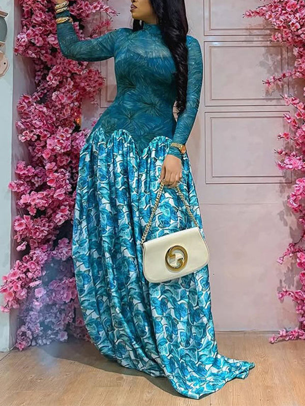 Printed Combo Maxi Dress