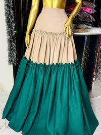 Colorblock Frilled Full Skirt