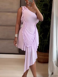 One-Shoulder Ruched Dress