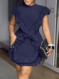 Solid Ruffle Bodycon Dress