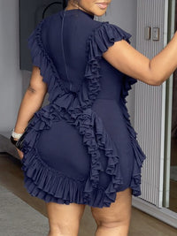 Solid Ruffle Bodycon Dress