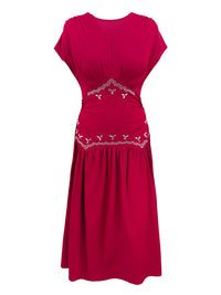 Studded V-Neck Dress