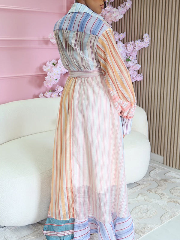 Stripe Tied Shirt Dress
