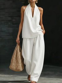 Sleeveless Denim Pants Set