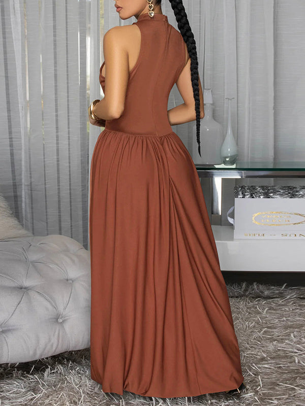 Ruched Combo Sleeveless Dress