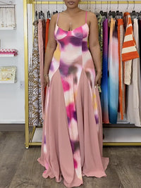 Printed Combo Cami Maxi Dress