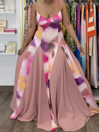 Printed Combo Cami Maxi Dress