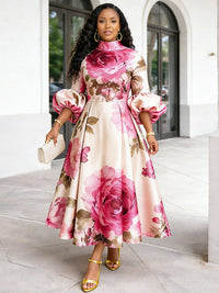 Floral Puff-Sleeve Dress