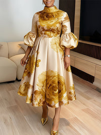 Floral Puff-Sleeve Dress