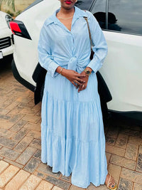 Solid Shirt & Ruffle Skirt Set