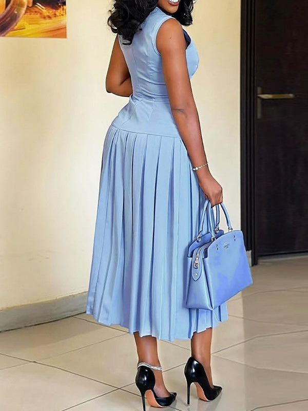 Sleeveless Pleated Dress