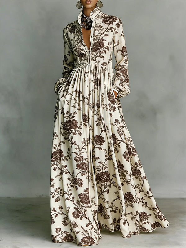 Printed Button-Front Shirt Dress