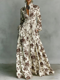 Printed Button-Front Shirt Dress