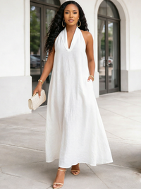 V-Neck Sleeveless Dress