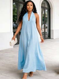 V-Neck Sleeveless Dress