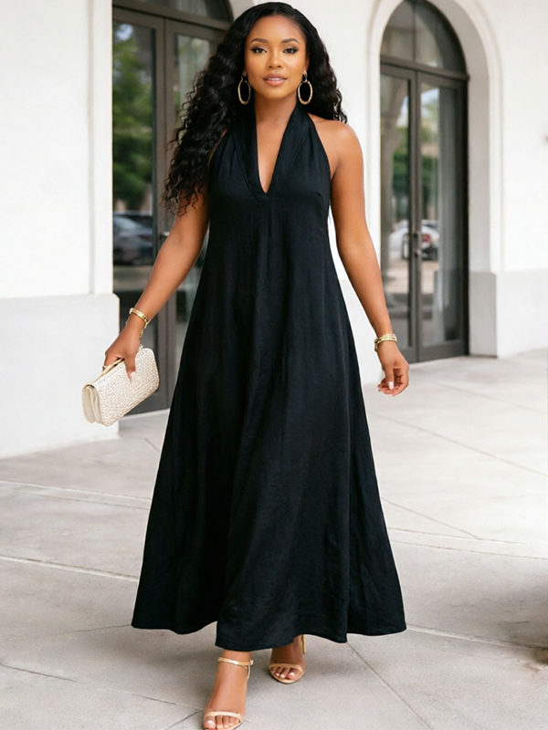 V-Neck Sleeveless Dress