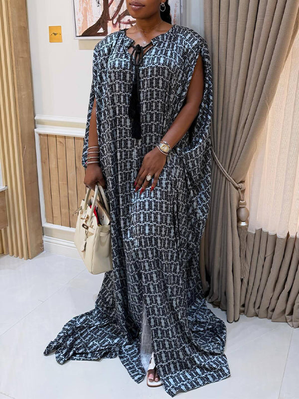 Printed Tied Sleeveless Maxi Dress