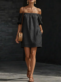 Solid Off-Shoulder Dress