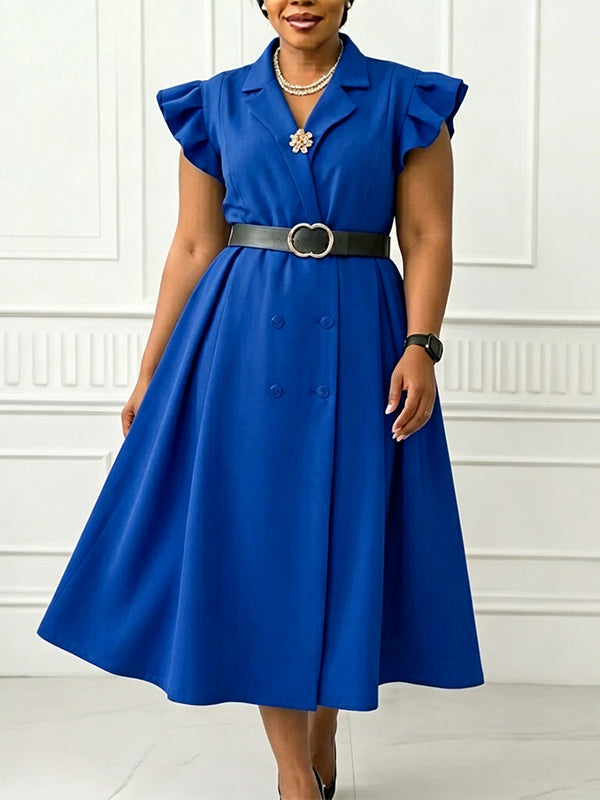 Double-Breasted Belted Dress