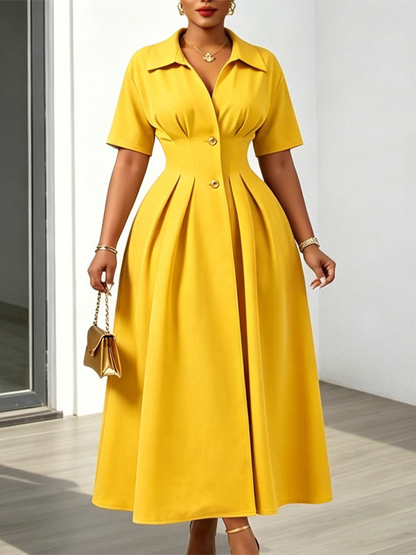 Two-Button Shirt Dress
