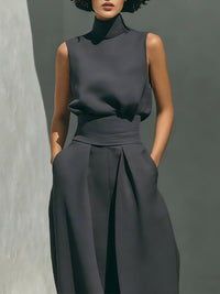 Mock-Neck Tank Top & Pants Set