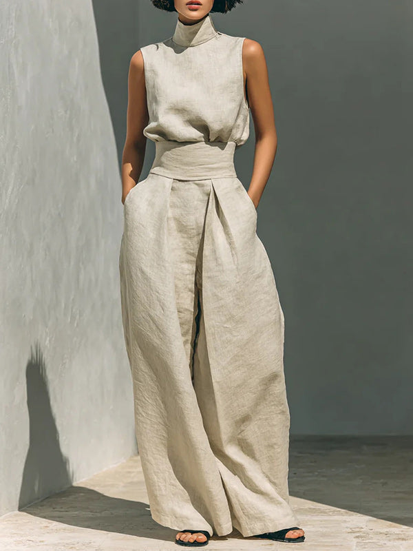 Mock-Neck Tank Top & Pants Set