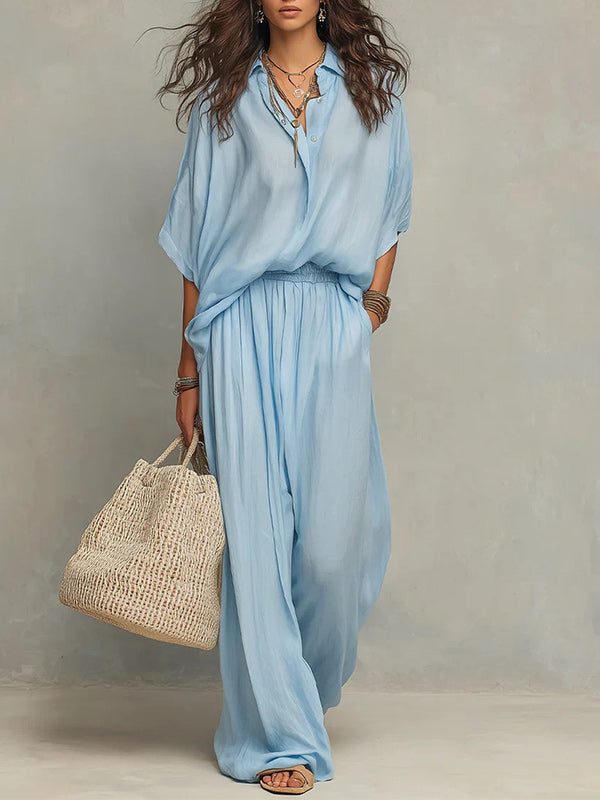Solid Shirt & Pants Set
