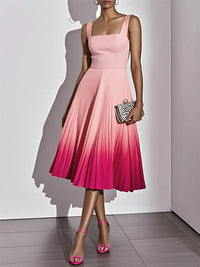 Ombre Pleated Sleeveless Dress