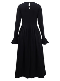 Bell-Sleeve Cutout Maxi Dress