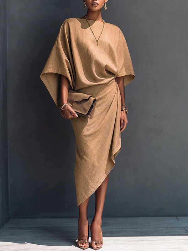 Batwing-Sleeve Bodycon Dress