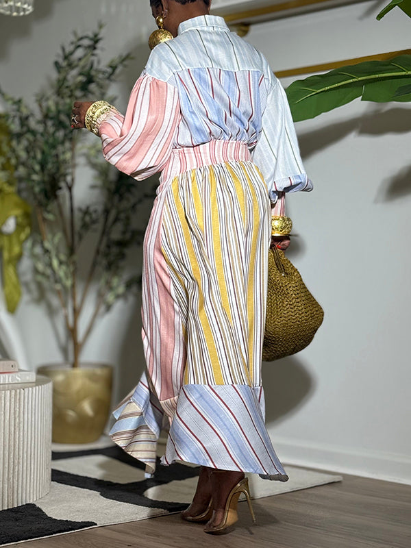 Stripe Tied Shirt Dress