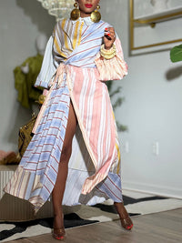 Stripe Tied Shirt Dress