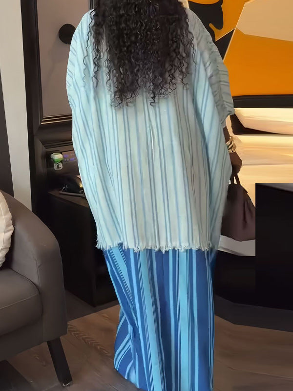 Stripe Combo Kaftan Dress