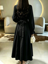 Solid Cinched-Waist Shirt Dress