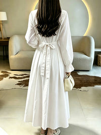 Solid Cinched-Waist Shirt Dress