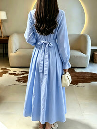 Solid Cinched-Waist Shirt Dress