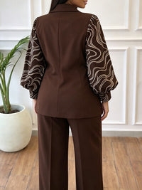 Puff-Sleeve Blazer & Pants Set