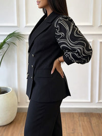 Puff-Sleeve Blazer & Pants Set