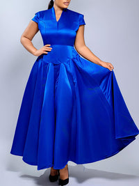 V-Neck Satin Dress