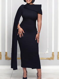 Solid Draped Bodycon Dress