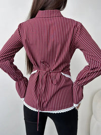 Stripe Cross Tied Shirt
