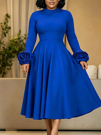 3D Floral Sleeve Dress