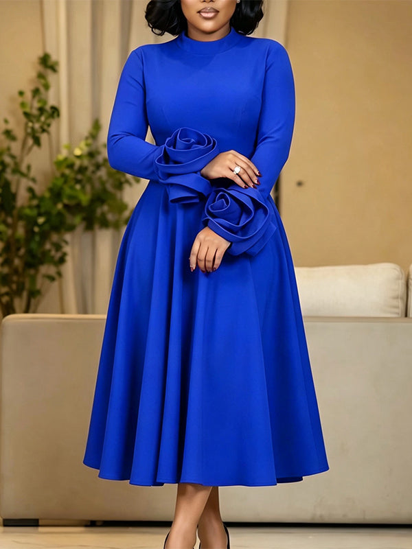 3D Floral Sleeve Dress