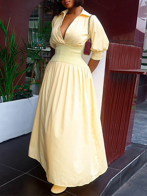 Cinched Waist Shirt Dress
